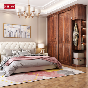 เฟอร์นิเจอร์ห้องนอน2ประตูบานเลื่อนตู้เสื้อผ้าโบราณออกแบบตู้เสื้อผ้า - Product Image 3