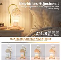 Hisummer Elektrische Kerzenwärmer-Lampe mit Timer, Dimmbar, Höhenverstellbar, 2 Glühbirnen, Holz- & Kristallglas-Kerzen
