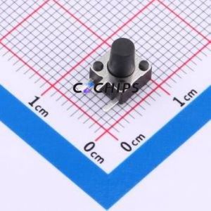 TS-1095C-A9B2-D2 Tactile Switch Bent Lead Through Hole-3P,6x6mm Single Pole Single Throw Round Button 1.8N Right Angle Insert - Product Image 1