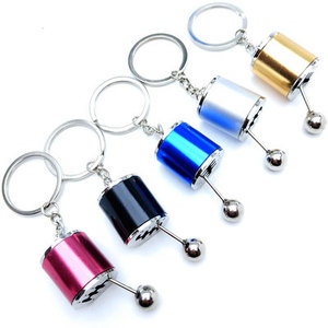 Fashion Keychains Six-Speed Manual Shift Gear Keychain Auto Car'S Parts Toy Short Shifter <b>Knob</b> Metal Gift Race Car Stalls Head - Product Image 1