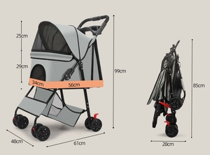 <span class=keywords><strong>Poussette</strong></span> <span class=keywords><strong>pour</strong></span> animaux de compagnie avec auvent imperméable <span class=keywords><strong>pour</strong></span> chats, <span class=keywords><strong>pour</strong></span> les sorties et les courses en extérieur - Product Image 6
