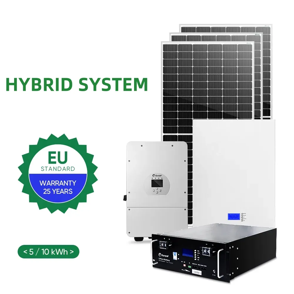 Ruiyan Kit fotovoltaico 6Kw 10Kw 12Kw Bateria Sistema Completo Híbrido de Energia Solar para Residencial