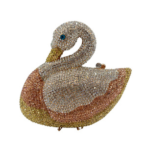 Women Swan Rhinestone Evening Bag Glitter Crystal <b>Clutch</b> Purse Elegant Handbag for <b>Wedding</b> Engagement Date - Product Image 1