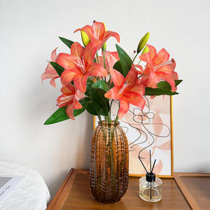 Decorazione per Tavolo da Pranzo, <span class=keywords><strong>Fiore</strong></span> di Lattice di Alta Qualità, <span class=keywords><strong>Fiore</strong></span> di Giglio Artificiale Stampato in 3D per Sale Matrimoni - Product Image 5