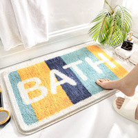 Tapis de sol carré moderne en microfibre absorbante épaisse à séchage rapide avec points antidérapants pour salle de bain et salon