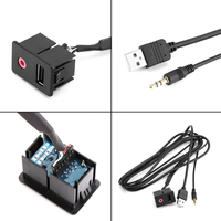 Câble de montage encastré pour voiture, 1.5M, 3.5mm, USB, AUX, casque, prise mâle, montage, prise modifiée pour VW