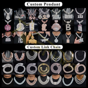 Liontin nama Mossanite liontin Iced Out VVS Moissanite liontin huruf perak 925 perhiasan Hip Hop berlapis emas - Product Image 6