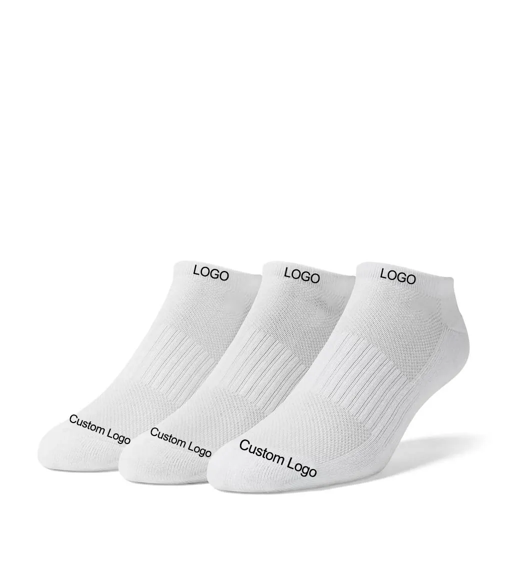 Calzini sportivi da uomo con Logo in cotone Casual da uomo Casual No Show calzini alla caviglia con marchio Oem personalizzato con motivo a rete