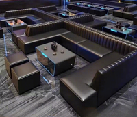 Meubles de club de haute qualité, ensemble de canapés en forme de U avec table basse, canapé d'angle en cuir, sièges de canapé personnalisés, canapé lounge pour pub