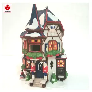 树脂村雕像微型圣诞房子模型