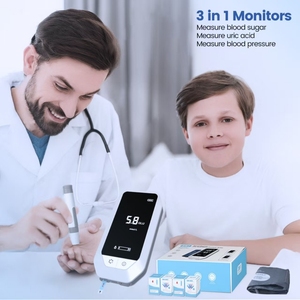 Moniteur 3-en-1 de glycémie, d'acide urique et de pression artérielle avec fonction vocale, mémoire, alimentation par batterie/électrique/USB, pour usage hôtelier et domestique, en plastique - Product Image 6