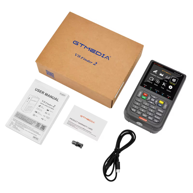 HD Display Signal Sat Locator Satellite Finder V8 Finder 2 DVB S2X S2 S Handheld Meter Type C Charger