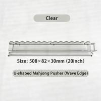 JOJO Support et poussoir transparent en acrylique pour tuiles de mahjong de 20 pouces, poussoir en forme de U et en forme de vague pour la salle de jeux à domicile