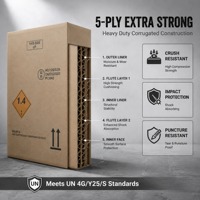Carton en fibre de verre 4G de classe 1.4, certifié UN, boîte UN à 5 couches, épaissie, extra résistante, boîte UN