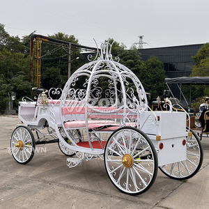 Accesorios de Boda de Lujo, Carruaje de Cenicienta de Metal Blanco, Carruaje Real de Princesa Cenicienta, Carruaje de Calabaza - Product Image 2