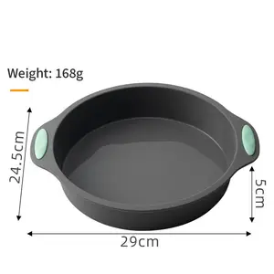 RTS Heat Resistant Circular food grade Silicone Cake Mold Baking Tray Muffin Donut Toast Wind Cake Pizza Plate Oven Bakeware Pan