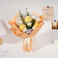 Vente en gros Crochet Tulipes Fini Tricoté à la main Bouquet de fleurs Cadeau Saint Valentin