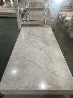 Panneaux muraux en PVC marbré UV décoratifs pour l'intérieur, finition brillante