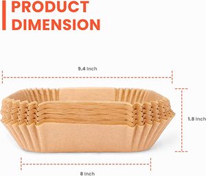 100 Pieces Square Non Stick Parchment <strong>Airfryer</strong> <strong>Liners</strong> Air Fryer Disposable Paper <strong>Liners</strong> 7.9inch - Product Image 2