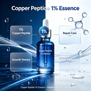 Suero Facial con 1% de Péptidos de Cobre <span class=keywords><strong>Azul</strong></span> GHK-Cu, Antienvejecimiento, Antiarrugas, Reparador, Reafirmante, Estiramiento, Potenciador de Colágeno, 30ml 50ml OEM - Product Image 4