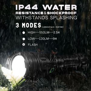 Sáng Chim Siêu Mạnh Mẽ Cao Lumens 550 Không Thấm Nước Kính Thiên Văn Zoom Đèn Pin Hợp Kim Nhôm <span class=keywords><strong>Torch</strong></span> Với Tốt Nhất Ngọn Đuốc Ánh Sáng - Product Image 4