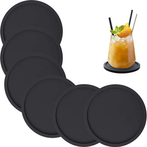 Sous-verre en silicone résistant à la chaleur, 10 cm de diamètre, style minimaliste moderne, design circulaire, pour tasse à thé, bol, utilisation sur table - Product Image 5