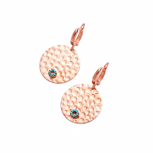 Pendiente colgante turquesa de diseño martillado, Plata de Ley 925, joyería fina turca al por mayor para mujer - Product Image 2