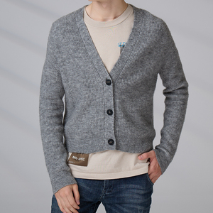 Cardigan tricoté personnalisable pour adolescents et hommes, mélange laine et nylon, collection automne, fabrication ODM - Product Image 4