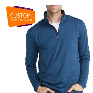 Herren Sport hemden 1/4 Reiß verschluss Langarm Custom ized Pattern Fleece gefüttert Running Workout Pullover Tops Sweatshirt
