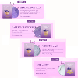 Sal de Baño <span class=keywords><strong>Mineral</strong></span> natural para pies, 4 pasos, 4 Uds., juego de cuidado de los pies, kit de pedicura, remojo de spa para pies - Product Image 5