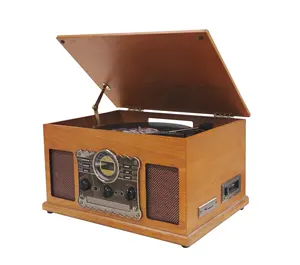 Tocadiscos Clásico Todo en Uno de Madera Maciza 2026 en Oferta con Entrada para CD, USB, SD, CASSETTE, RADIO y BT - Product Image 5