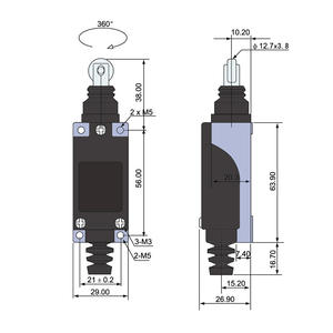 Interruptor de Límite de Tipo Rodillo CNTD Changde Electric TZ-8112 con Función de Reinicio Automático Máx. Corriente 10A - Product Image 2