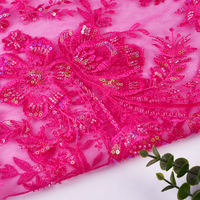 Nouvelle Robe de Mariée Broderie Douce Paillettes Perles Tissu Maille Transparente Filles Femmes Style Uni 100% Polyester Non-tissé Séchage Rapide