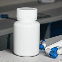 Bouteille médicale vide de capsule de comprimé de pilule du HDPE 45ML adaptée aux besoins du client avec l'emballage pharmaceutique fait sur commande de couleur et de logo de bouchon à vis