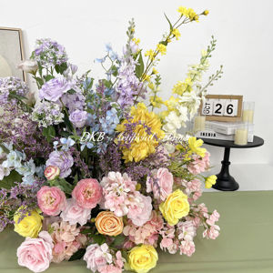 DKB Fábrica al por mayor soporte de flores pasillo de la boda al por mayor de alta calidad Artificial multicolor flor nupcial decoración del pasillo - Product Image 5
