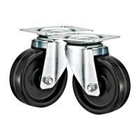 Roue pivotante haute température de style européen en phénolique 280 ° C 80/100mm avec support galvanisé pivotant/fixe