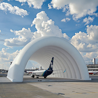 Hangar Gonflable Personnalisé, Imperméable et Durable, Structure Modulaire en Arche, Tente de Stockage pour Avions avec Pompe Électrique