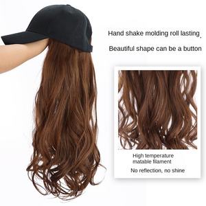 วิกผมทรงเบสบอลแบบชิ้นเดียวสำหรับ<span class=keywords><strong>ผู้หญิง</strong></span> <span class=keywords><strong>ผม</strong></span><span class=keywords><strong>ยาว</strong></span>หยิก สไตล์เกาหลี สีดำล้วน ปิดคลุมทั้งศีรษะ เหมาะสำหรับฤดูร้อน ฤดูใบไม้ร่วง ฤดูหนาว - Product Image 2