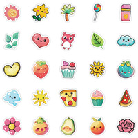 50 autocollants petits en PVC imperméables pour skateboard, ordinateur portable, table, trousse à crayons, réfrigérateur et livres