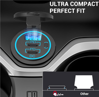 Chargeur USB 12V multi-ports, double prise PD3.0 USB C et QC3.0 avec interrupteur d'alimentation pour chargement rapide voiture bateau RV marine ATV