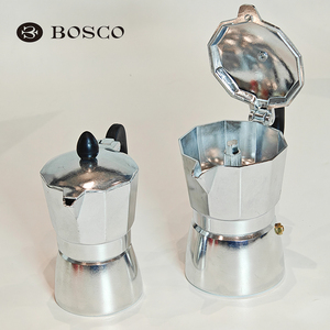 Cafeteira Italiana Moka Prata Grande 150ml/300ml Capacidade 10*15cm/15*20cm Ecológica de Metal Portátil Durável - Product Image 3