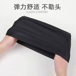 Bonnet de bain en nylon uni doux pour piscine, unisexe adulte, protection des oreilles, sans compression sur la tête - Product Image 3