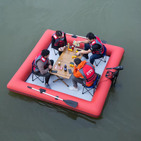 Plateforme gonflable pliable, radeau remorquable, tapis Drop Stitch, bateau de pêche à la traîne, compatible avec les moteurs hors-bord et les tentes d'abri