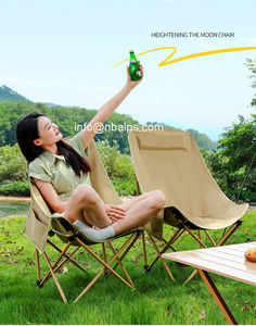 Vente en gros chaise de plage pliable portable pour <span class=keywords><strong>camping</strong></span> en plein air, pique-nique, dossier haut, pêche en fer, lune, usine - Product Image 2