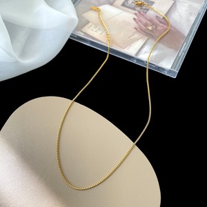 Collar de cadena de acero inoxidable chapado en oro de 18k, cadena para clavícula, para mujeres, hombres, unisex, regalo de joyería, cadena de moda. - Product Image 2