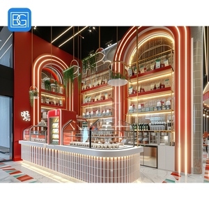 <span class=keywords><strong>Comptoir</strong></span> de présentation de pâtisseries sur mesure pour café, unité de <span class=keywords><strong>comptoir</strong></span> en <span class=keywords><strong>bois</strong></span>, zone de service frontale, étagère murale de présentation - Product Image 5