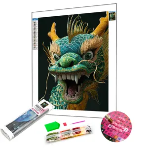 Diy chinês dragão ponto cruz pintura diamante ab broca redonda imagem animal pintura diamante arte para decoração sala estar