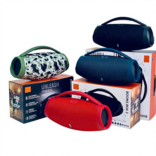 Colorful Led Light up Portable Outdoor Boomsbox3 Speaker With Phone Function and Led Flashing Light