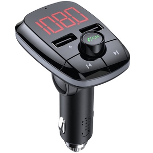 T50 Bluetooth 5,0 U disco/tarjeta micro SD USB del cargador del manos libres transmisor FM <span class=keywords><strong>MP3</strong></span> de Audio -jugador de la luz roja - Product Image 1