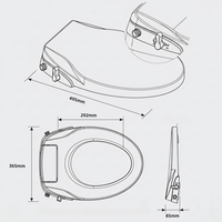 Siège de toilette intelligent avec bidet intégré, installation facile en DIY, pression d'eau réglable, en plastique PP durable, allongé, compatible avec les toilettes standard, pour une hygiène optimale